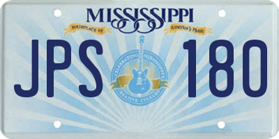 MS license plate JPS180