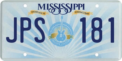 MS license plate JPS181