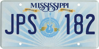 MS license plate JPS182