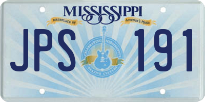 MS license plate JPS191