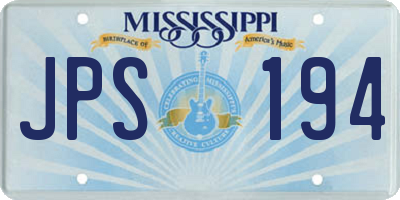 MS license plate JPS194