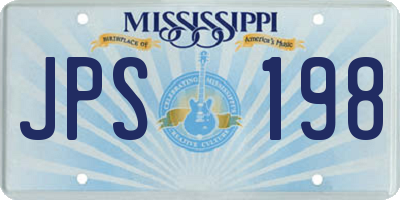 MS license plate JPS198