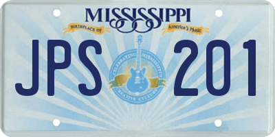 MS license plate JPS201