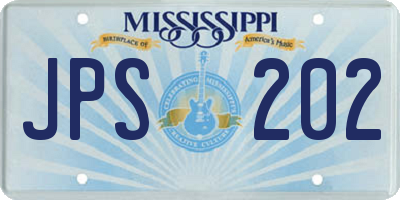 MS license plate JPS202