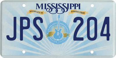 MS license plate JPS204