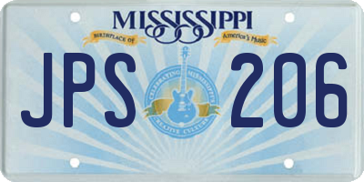 MS license plate JPS206