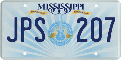 MS license plate JPS207