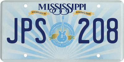 MS license plate JPS208