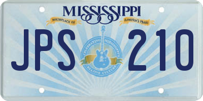 MS license plate JPS210