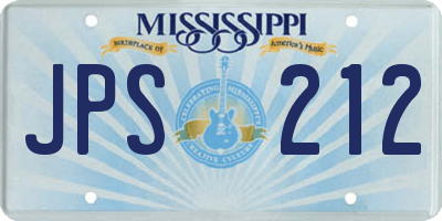 MS license plate JPS212