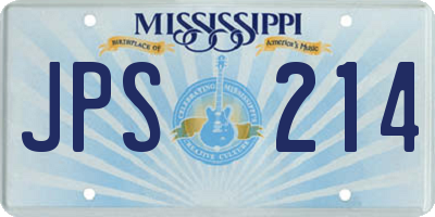MS license plate JPS214