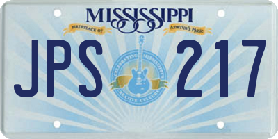 MS license plate JPS217