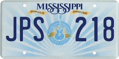 MS license plate JPS218