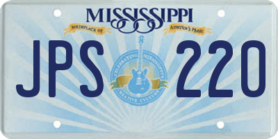 MS license plate JPS220
