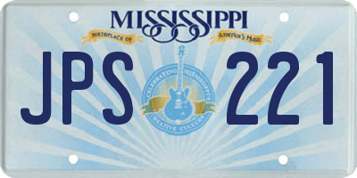 MS license plate JPS221