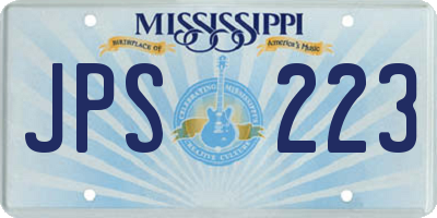 MS license plate JPS223