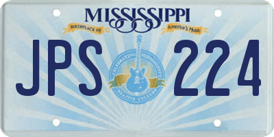 MS license plate JPS224