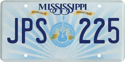 MS license plate JPS225