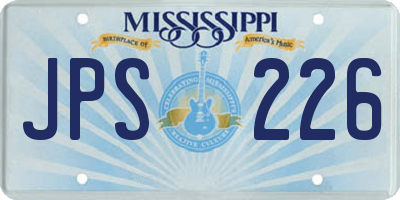 MS license plate JPS226