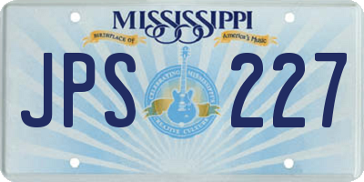 MS license plate JPS227