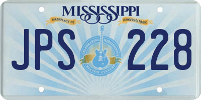 MS license plate JPS228