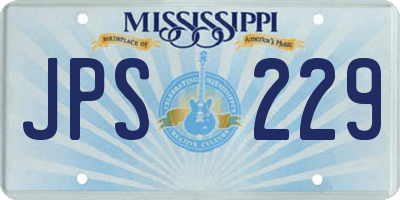 MS license plate JPS229
