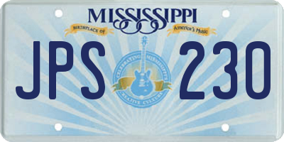 MS license plate JPS230