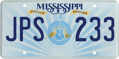 MS license plate JPS233