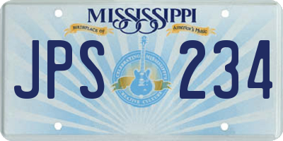 MS license plate JPS234