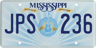 MS license plate JPS236