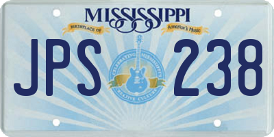 MS license plate JPS238