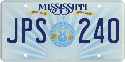 MS license plate JPS240