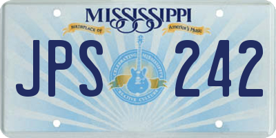 MS license plate JPS242