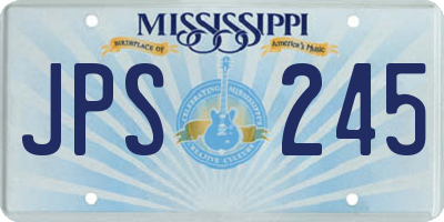 MS license plate JPS245