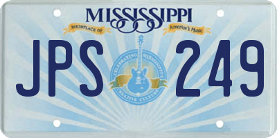 MS license plate JPS249