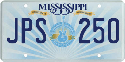 MS license plate JPS250