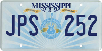 MS license plate JPS252