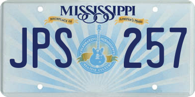 MS license plate JPS257