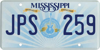 MS license plate JPS259