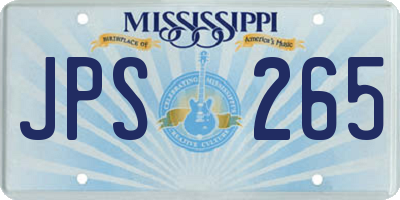 MS license plate JPS265