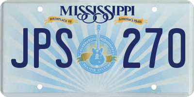 MS license plate JPS270