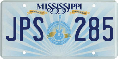 MS license plate JPS285