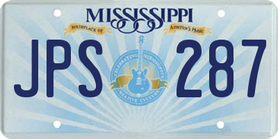 MS license plate JPS287