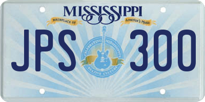 MS license plate JPS300