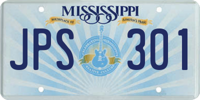 MS license plate JPS301