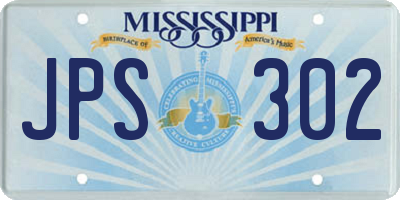 MS license plate JPS302