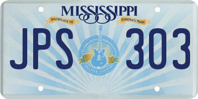 MS license plate JPS303