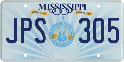 MS license plate JPS305