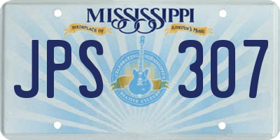 MS license plate JPS307