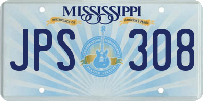 MS license plate JPS308